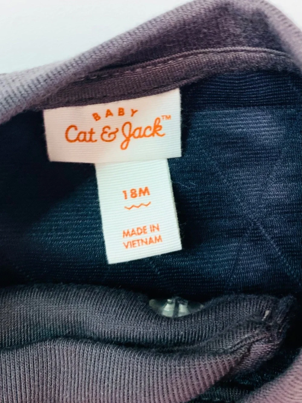Cat & Jack 18M One Piece Quilted Moto Zippered Dark Grey Romper Cozy Cabincore